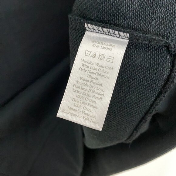 Everlane The Classic French Terry Crew Neck Sweatshirt Black Unisex XXS - Picture 7 of 8